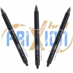 Pilot Frixion Clicker, einziehbarer feiner Tintenroller, löschbar, Stift, 0,7 mm Feder, 0,35 mm Strichstärke, schwarz, BLRT-FR7 (3er-Pack)