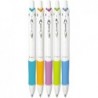 PILOT Acroball PureWhite Stift, 0,7 mm, schwarze Tinte, Türkis/Orange/Violett/Limette/Blau, 5/Packung (PIL31861)