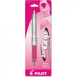 Pilot 36192 Dr.Grip Center of Gravity Pink Ribbon Druckkugelschreiber, schwarze Tinte, 1 mm