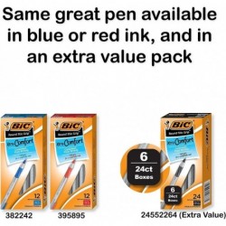 BIC GSMG11BK Runder Stic Grip Xtra Comfort Kugelschreiber, schwarze Tinte, 1,2 mm, mittel, Dutzend