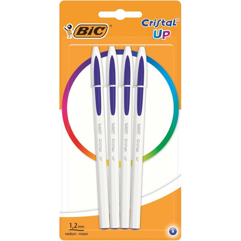 Bic Cristal Up Kugelschreiber, Blau, 4er-Pack