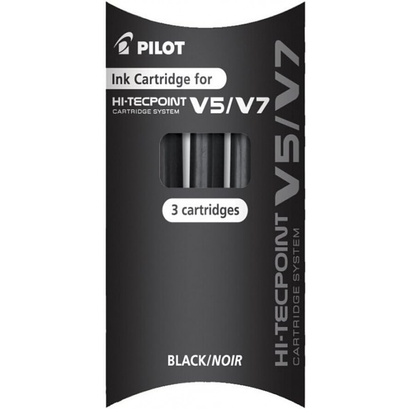 Pilot Nachfüllpackung für V5/V7 Kartuschensystem, Schwarz, 1 x 3er-Pack