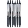 Pilot Precise V5 RT Tintenroller mit Druckfunktion, extrafeine Spitze, 0,5 mm, schwarze Tinte, 6 Stück