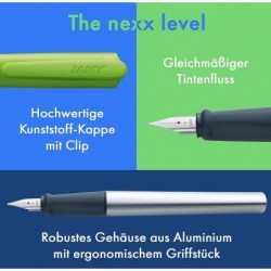 Lamy nexx lime Füller - Füllhalter -Stahlfeder (LH) in Strichbreite M