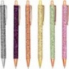 Gullor 6 Stück Glitzernder Metall-Kugelschreiber mit schwarzer Tinte, Bling-Clip in Roségold, für Schule, Geschäft und Büro, Stil D