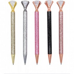 Gullor Kugelschreiber mit Diamant-Metall-Glitzer und schwarzer Tinte und mittlerer Spitze für Schule, Geschäft und Büro, 5er-Pack, Stil A