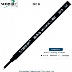 6er-Pack - Private Reserve Ink Schmidt 888 Rollerball-Mine, schwarze mittlere Spitze