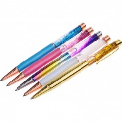 Liquid Sand Pen-Kugelschreiber, 5 Stück Metall-Stiftminen, Bling Dynamic Liquid Sand Pen, schwarze Tinte + 10 Stück 2,75-Zoll-Kugelschreiberminen (5 Farben)