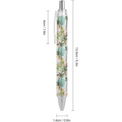 Druckkugelschreiber mit verschiedenen tropischen Pflanzen, Kokosnussbäumen und Palmblättern, ultrafein, 0,5 mm, schwarze Tinte, Tintenroller mit einzigartigem Muster, Kugelschreiber für College, Büro, Business, Studenten, Krankenschwester, 1 Stück
