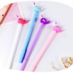 Gel-Tintenstift mit Tiermotiv, bunt, Fische, Narwale, Wale, süßer Kawaii-Schreibstift, schwarzer Kugelschreiber, Gel-Tintenstift, Partygeschenk, lustiges Schul- und Büromaterial (6 Stück)