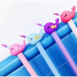 Gel-Tintenstift mit Tiermotiv, bunt, Fische, Narwale, Wale, süßer Kawaii-Schreibstift, schwarzer Kugelschreiber, Gel-Tintenstift, Partygeschenk, lustiges Schul- und Büromaterial (6 Stück)