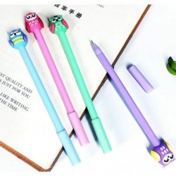 Gelschreiber mit Tiermotiv und Eulenmotiv, süßer schwarzer Kawaii-Schreibstift, Kugelschreiber mit schwarzer Tinte, Gelschreiber, Partygeschenk, lustiges Schul- und Büromaterial (6 Stück)