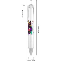 Personalisierter Druckkugelschreiber, Bunter Tintenroller mit Wolfskopf, Ultrafein, 0,5 mm, Schwarze Tinte, Abnehmbarer Nachfüllkugelschreiber für Büro und Schule, 1 Stück