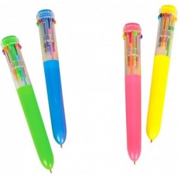 6,25" Shuttle Pen (4 Stifte, 4 Farben). Jeder Stift hat 10 Farben. Partygeschenk und Karnevalspreis. Blau, Schwarz, Rot, Grün, Rosa, Lila, Gelb, Orange (4 Farben, 4, Anzahl)