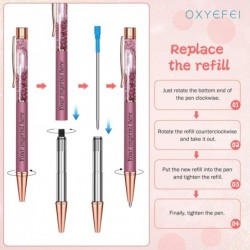 OXYEFEI Personalisierte Glitzerstifte, 5 Stück schöne funkelnde Stifte, ausgefallene Stifte für Frauen, Bling Dynamic Liquid Sand Pen Bürobedarf Geschenk