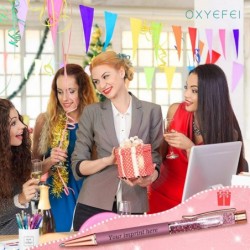 OXYEFEI Personalisierte Glitzerstifte, 5 Stück schöne funkelnde Stifte, ausgefallene Stifte für Frauen, Bling Dynamic Liquid Sand Pen Bürobedarf Geschenk