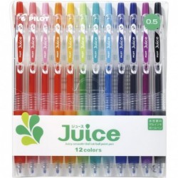 Pilot Juice Gel-Tinten-Kugelschreiber, 0,5 mm, 12-Farben-Set (LJU120EF-12C)