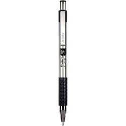 Zebra Pen F-301 Druckkugelschreiber, Edelstahlgehäuse, feine Spitze, 0,7 mm, schwarze Tinte, 4er-Pack (Verpackung kann variieren) und Zebra®-Kugelschreiber-F-Minen für F-301-, F-301 Ultra- und 301 A-Stifte