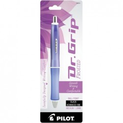 Pilot Dr. Grip Frosted nachfüllbarer und einziehbarer Kugelschreiber, mittlere Spitze, Schaftfarbe kann variieren, schwarze Tinte, Einzelstift (36254)