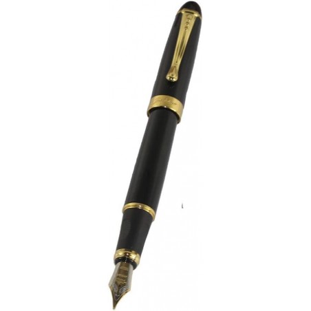 Füllfederhalter Jinhao 450 schwarz mit goldenen 18kgp Breitfeder Medium