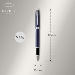 Parker IM Füller , Matte Blue , Füllfederhalter mit mittlerer Feder