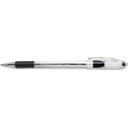 Pentel BK90A RSVP Stick-Kugelschreiber, 0,7 mm, transparenter Schaft, schwarze Tinte, Dutzend