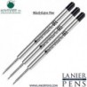 Lanier Kombipack – 3er-Pack – Monteverde® Capless Ceramic Gel™ P41-Tintenmine, kompatibel mit den meisten Kugelschreibern im Parker®-Stil – Schwarz (extrafein 0,5 mm)