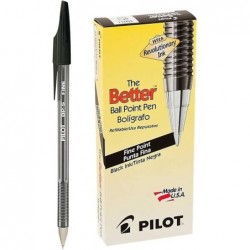 PILOT The Better Kugelschreiber, nachfüllbarer Kugelschreiber, feine Spitze, schwarze Tinte, 12er-Pack (35011)