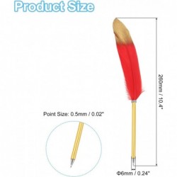 PATIKIL Kugelschreiber mit rotgoldener Feder, Metallhalter, schwarze Tinte, Vintage-Schreibfeder mit 5 Nachfüllungen fürs Büro, Hochzeitsunterschrift, antike Dose
