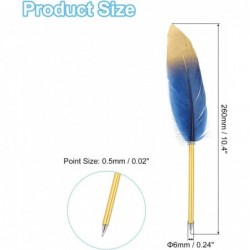 PATIKIL Kugelschreiber mit dunkelblauen und goldenen Federn, Großpackung, Metallhalter, schwarze Tinte, Vintage-Schreibfeder mit 5 Nachfüllungen fürs Büro, Hochzeitsunterschrift, antike Dose