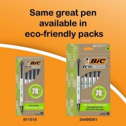 BIC CSM11BK Clic Stic Druckkugelschreiber, schwarze Tinte, 1 mm, mittel, Dutzend