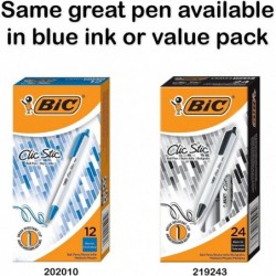 BIC CSM11BK Clic Stic Druckkugelschreiber, schwarze Tinte, 1 mm, mittel, Dutzend