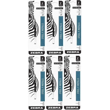 6er-Pack: Zebra Pen F-Mine 0,7 mm, Schwarz, 1 pro Packung – Zebra Pen 85511