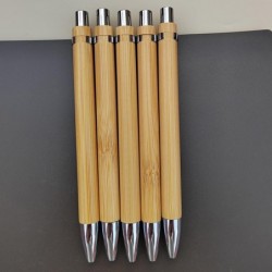 Druckkugelschreiber aus Bambus und Holz, 12er-Pack, schwarze und blaue Tinte, 1 mm, Stifte zum Tagebuchschreiben, Schreiben, Bürobedarf