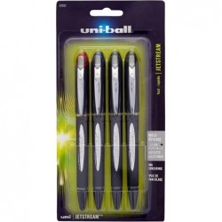 Uniball Jetstream Stick Pen, 4er-Pack, 1,0 mm, mittel, verschiedene Stifte, Kugelschreiber, Tintenkugelschreiber | Bürobedarf, Kugelschreiber, Farbstifte, feine Spitze, Stifte für sanftes Schreiben