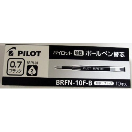 Pilot Ölbasierte Kugelschreibermine 0,7 mm, Schwarz, 10er-Pack BRFN-10F-B