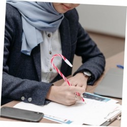 BESTOYARD 12 Stück Weihnachts-Stifte in Zuckerstangenform, schwarze Tinte, Duftstift für den Urlaub, Regenschirm-Stifte, süße Gelschreiber, Füllfederhalter, Schreibutensilien für Studenten, Kinder, Ziehtube, Lutscher, Kunststoff