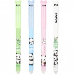 4 Pcs Cartoon Panda Muster Kunststoff Löschbaren Stifte 0,5mm Ponit Gel Tinte Stifte Schwarze Tinte