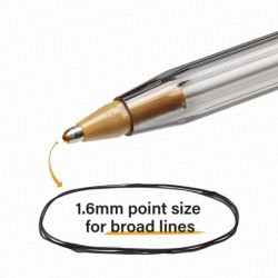 BIC MSB11BK Cristal Xtra Bold Kugelschreiber, schwarze Tinte, 1,6 mm, fett, Dutzend