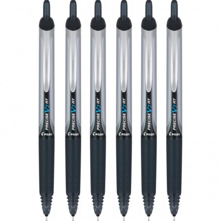 Pilot Precise V7 RT Druckkugelschreiber, feine Spitze, schwarze Tinte, 6er-Pack