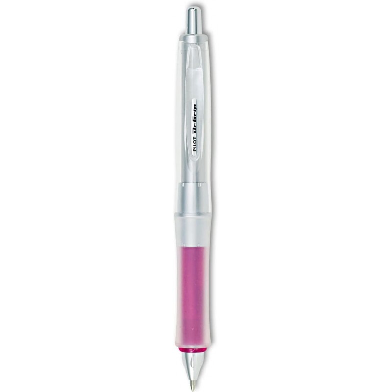 Pilot 36182 Dr. Grip Center of Gravity Druckkugelschreiber, rosa Griff/schwarze Tinte, 1 mm