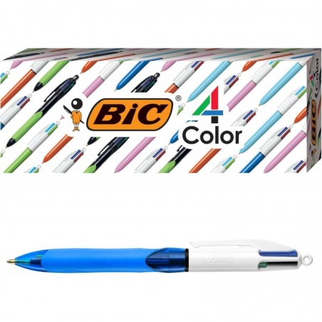 BIC 4-Color Grip Druckkugelschreiber, sortiert, 3er-Pack