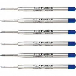 6er-Pack: Parker QuinkFlow-Kugelschreiber, mittlere Spitze, blaue Tintenmine (1782470)