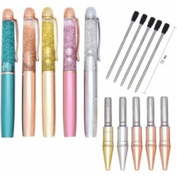 Gullor Bunter Goldpulver-Treibsand-Druckkugelschreiber, Bling Dynamischer schwebender Flüssigsand-Glitzerstift, 5 Stück, Roségold