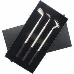 Metall-Golf-Rollerball-Stift-Set (3 Farben Tinte) Miniatur-Modell Golf Club Stifte Neuheit Geschenk Stift