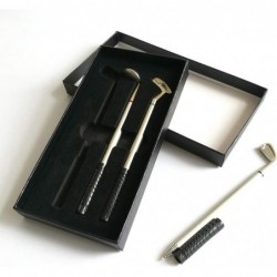 Metall-Golf-Rollerball-Stift-Set (3 Farben Tinte) Miniatur-Modell Golf Club Stifte Neuheit Geschenk Stift