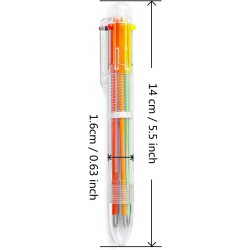 Hutou 24er-Pack 0,5 mm 6-in-1 Mehrfarbiger Kugelschreiber 6 Farben Druckkugelschreiber für Büro-Schulbedarf Studenten Kindergeschenk, Kinderparty-Geschenkstift (24er-Pack)