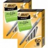 BIC Round Stic Xtra Valve Kugelschreiber mit sanftem Schreibgefühl, mittlere Spitze (1,0 mm), schwarz – 60 Stück x 2er-Pack – insgesamt 120 Stifte