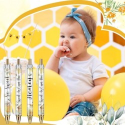 Chuangdi 24 Stück Babyparty-Kugelschreiber, Gastgeschenke, Druckkugelschreiber, schwarze Tinte, mit Babyparty-Geschenken für Gäste, Schulbedarf (Biene)