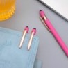 12 Stück 2-in-1-Stylus-Kugelschreiber, Stift mit Stylus-Spitzen, 1,0 mm schwarzer Tintenstift aus Metall, Stylus-Stift für Touchscreens (Roségold und Pink)